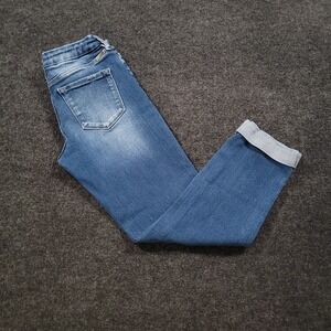 KanCan Women‎ Skinny Jeans Size 25 Button Fly Stretch Denim Cuffed